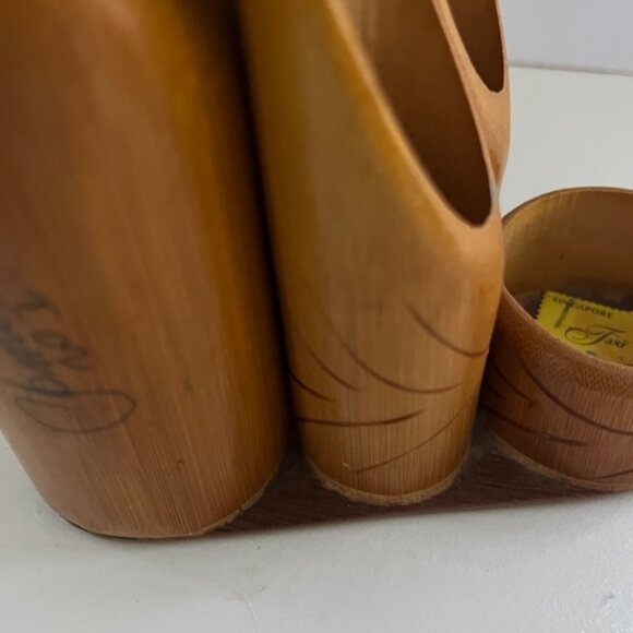 Vintage Bamboo Pen / Pencil Holder / Desk Set / Organizer - Picture 10 of 10